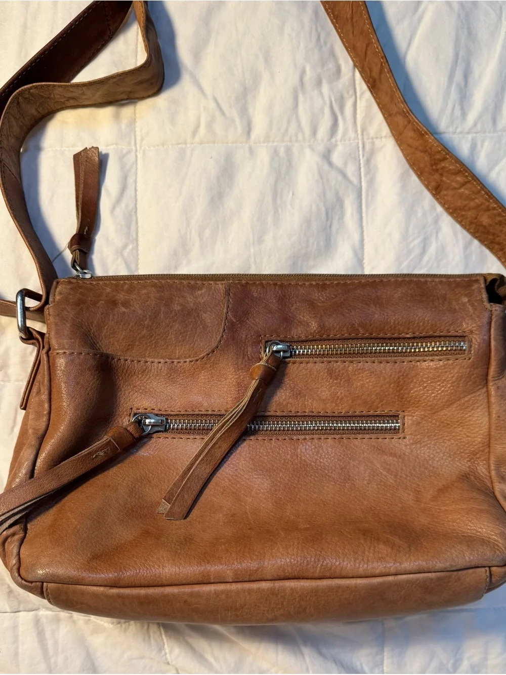 Y2K Great American Leather Works Genuine Leather Crossbody Bag